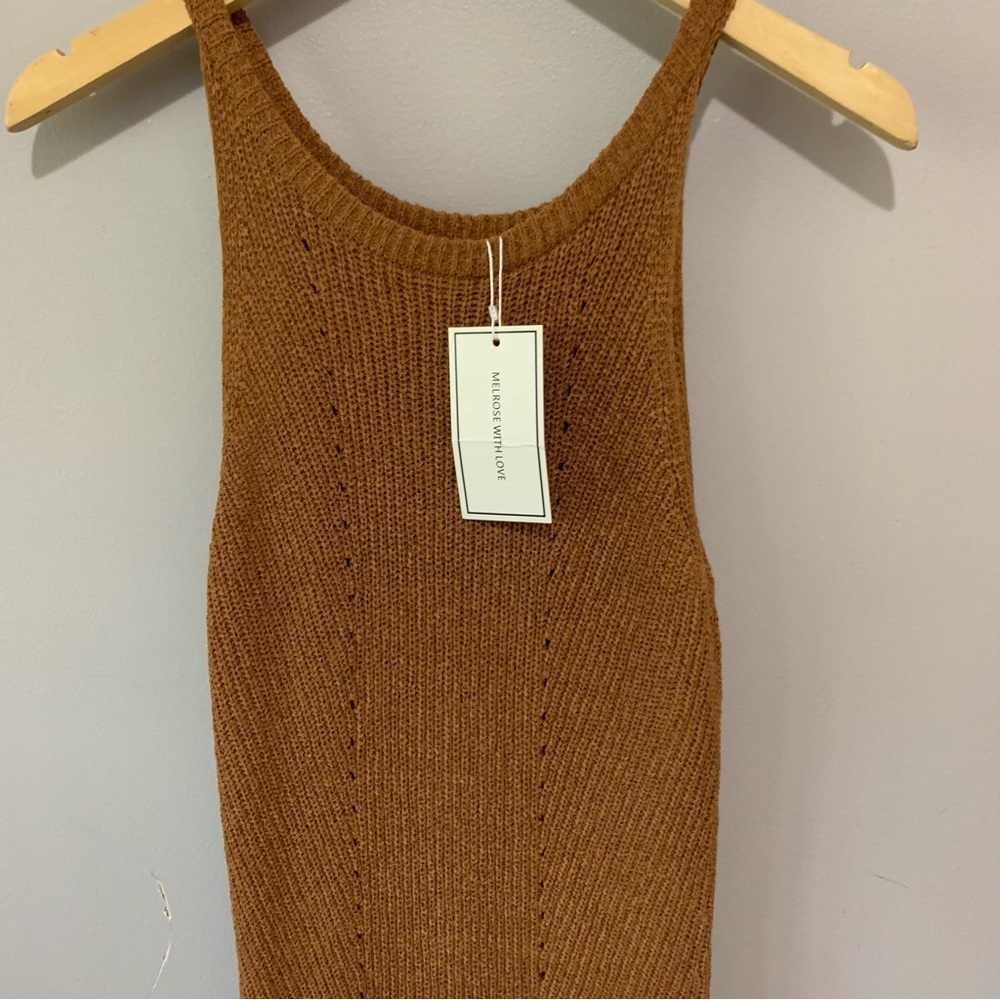 Melrose With Love Knit Maxi Dress Sleeveless Brown NWOT - Picture 3 of 9